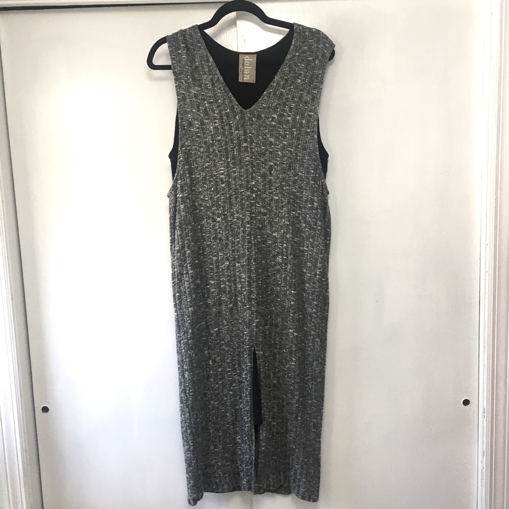 Dolan Grey Gray textured MIDI Lined Sweater Dress Anthropologie size Large